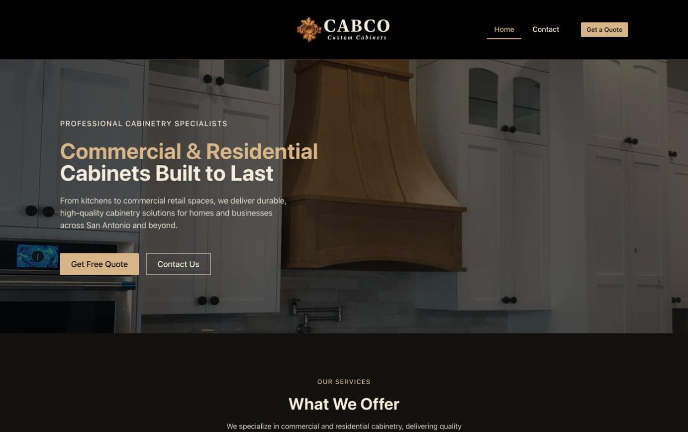 CABCO Custom Cabinets website
